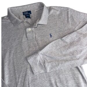 Polo Ralph Lauren Boys Long Sleeve Gray Polo Shirt Size XL 18-20